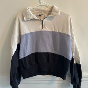 Universal Threads tricolored quarter zip
